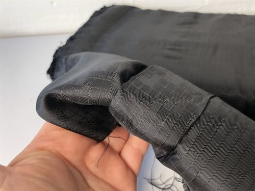 Acetat / viscose foer - småternet med struktur i sort